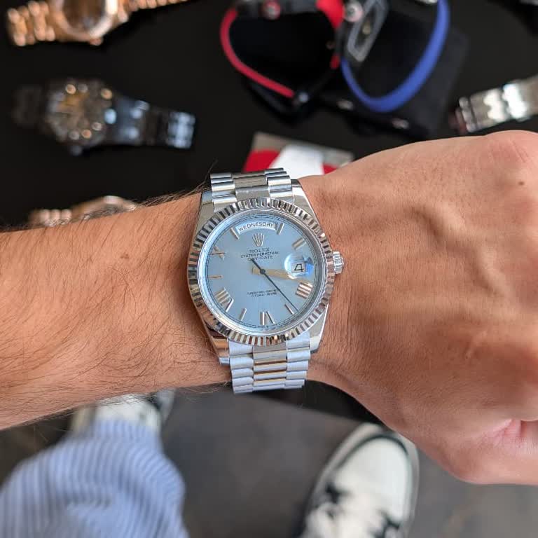 Rolex Platinum Day-Date 40 — Ice Blue